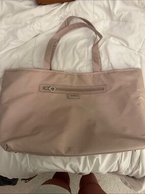 Light Pink Tote Bag with Front Zip Pocket - Unknown Brand